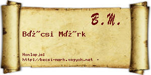 Bécsi Márk névjegykártya